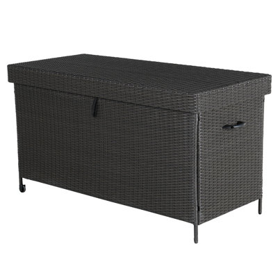 SORIA Grand Patio 170 Gallons Wicker Deck Box with Wheels