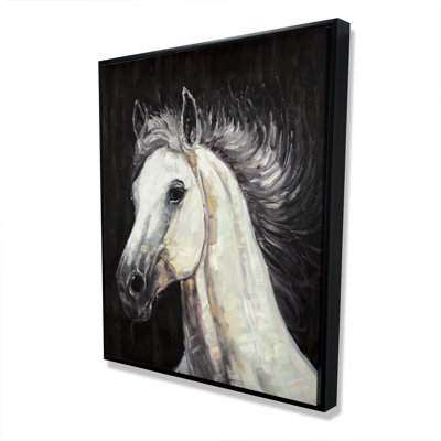 White Star Horse - Art sur toile encadré pour la décoration intérieure