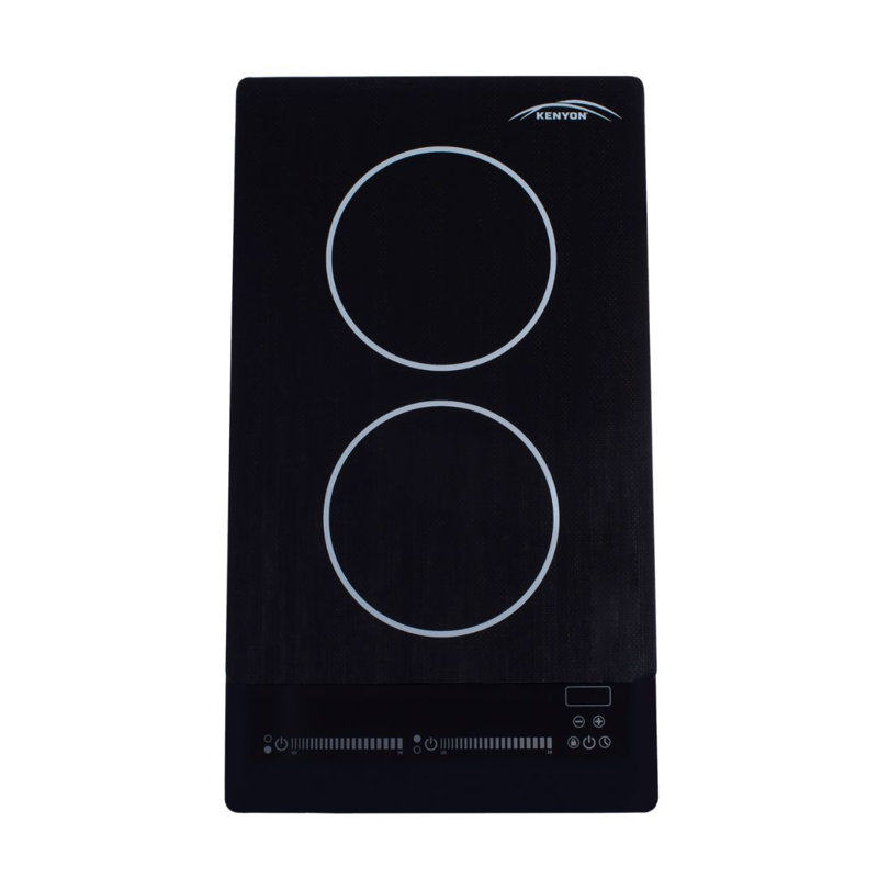 Plaque de cuisson à induction à 2 brûleurs 12 pouces, vitrocéramique avec commandes à glissière et verrou de contrôle Kenyon B80321