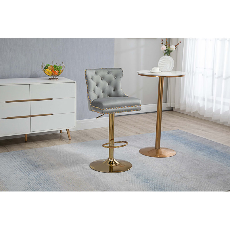 Tabouret pivotant à hauteur réglable, Gris
