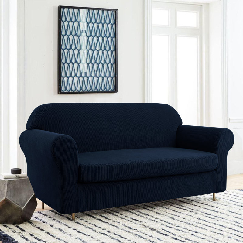 Housse pour canapé 2 pièces Arainy, Bleu foncé