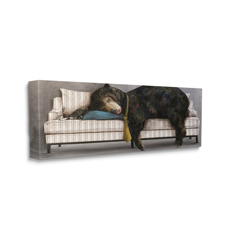Art mural tendu sur toile tendue, "Papa Bear", H 17 po x l 40 po x P 1,5 po