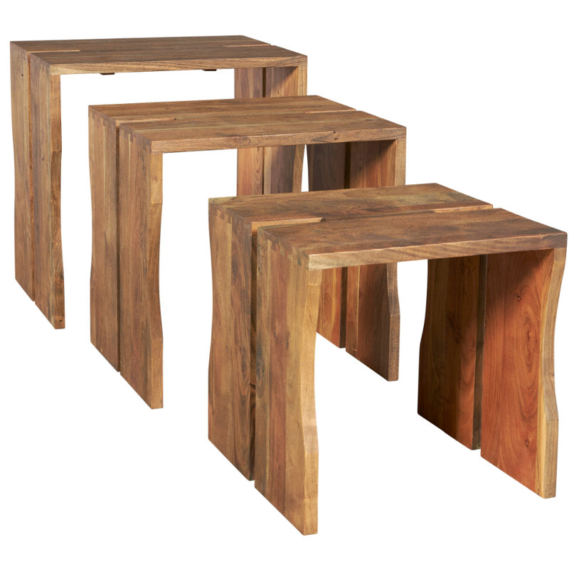 Solid Wood Nesting Tables With Dovetail Joinery