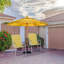 2 pièces Tube en acier PP à sangle 120Kg Chaise de plage pliante bande jaune et blanche