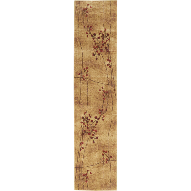 Tapis contemporain au lait Anastasia, Tapis de couloir 2 pi 3 po x 10 pi