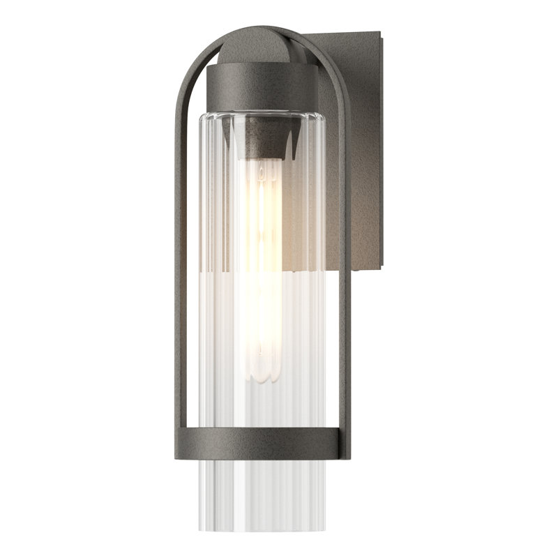 Applique murale en aluminium Alcove, H 15,8 po x l 5,8 po x P 7,3 po, Verre transparent, Fer naturel côtier