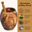 Olive Wood Honey Jar with Dipper Spoon - Handcrafted, Antibacterial Kitchen Essential