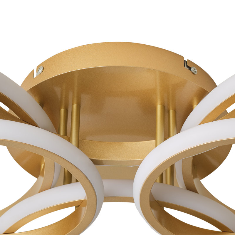 Luminaire encastré 6 lumières Bjorkland, Or