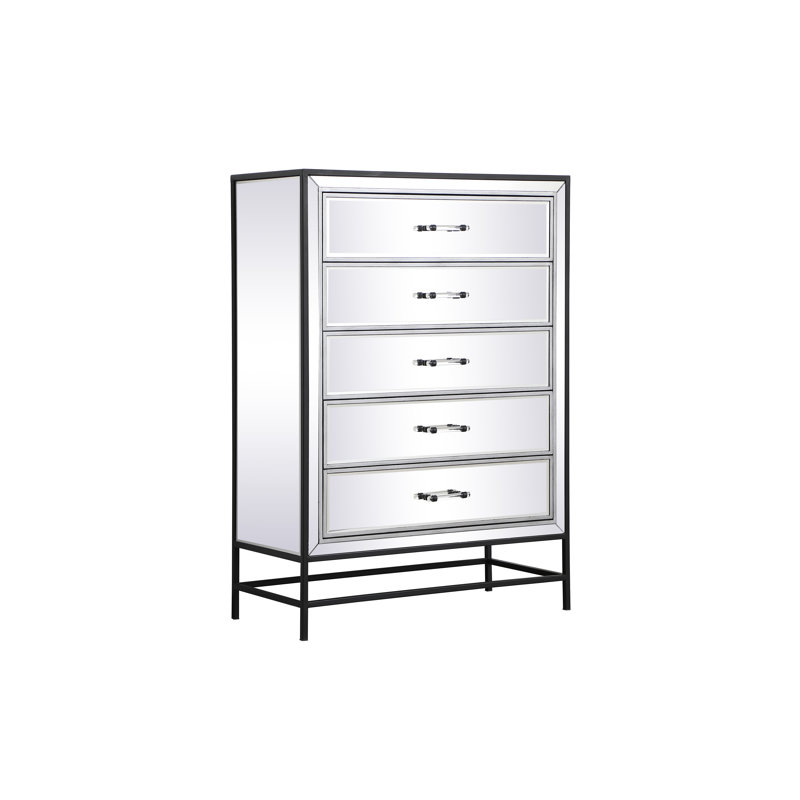 Stinchcomb 5-Drawer Mirrored Accent Chest