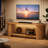 Fluted TV Stand For Tvs Up To 65", Farmhouse Entertainment Center with Storage Shelf