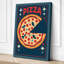 Pizza Under Stars Retro - Wrapped Canvas-406462148-406462159