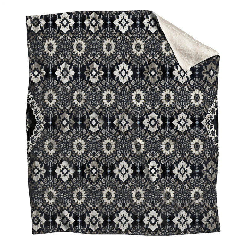 Couvertures ornées à motif floral, L 60 po x H 80 po