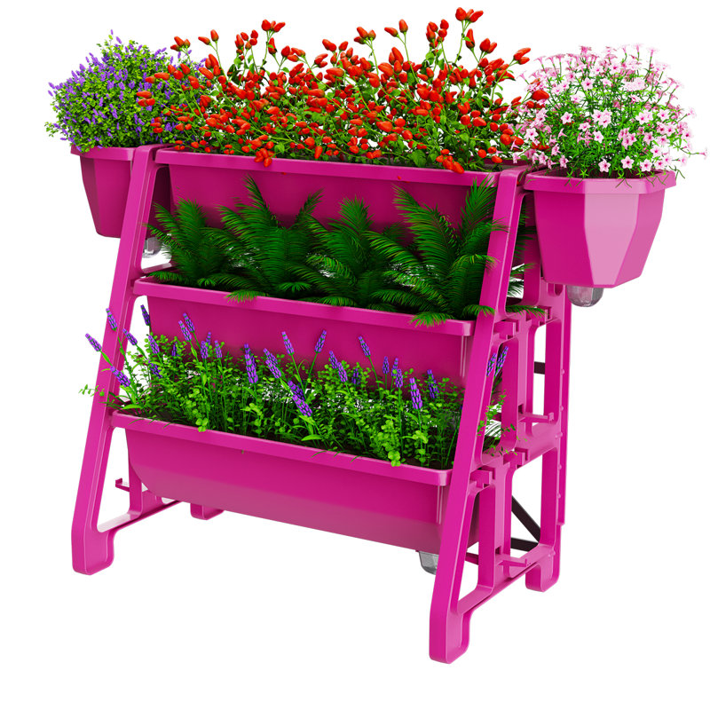 Jardin vertical en plastique 3 pi x 1 pi Magallon, Rose
