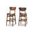 Goguen Justin Sand Fabric Upholstered And Walnut Brown Finished Wood 2-Piece Bar Stool Set-138613224