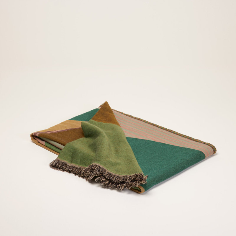 Madura Throw, Green/Pink/Orange