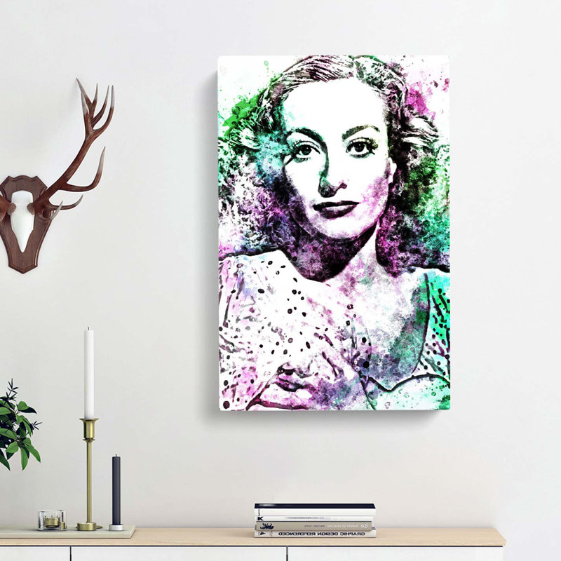 Joan Crawford In Abstract - Wrapped Canvas, 76cm H x 50cm W x 3cm D