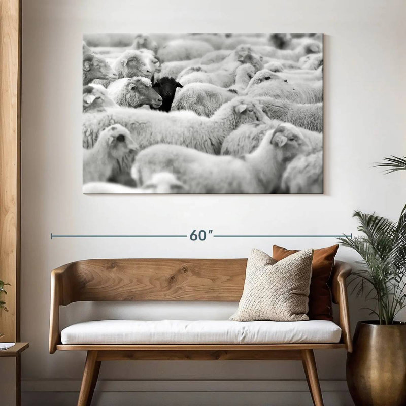 Distinct Black Sheep, 32" H x 48" W