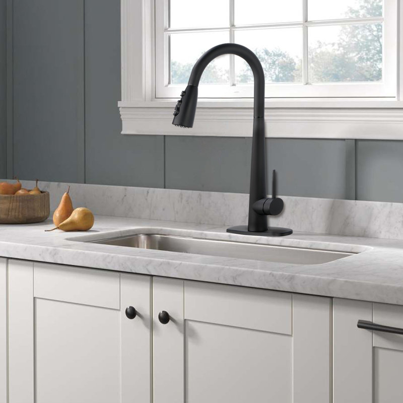 NOVEL Pull Down Kitchen Faucet, Matt Black