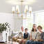 6-light Modern Chandeliers For Dining Room Light Fixture With Shades
