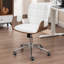 Chaise de bureau pivotante en similicuir inclinable et réglable en hauteur avec design en bois courbé-1603056805