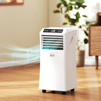 White Mobile Air Conditioner, 3-in-1 Cooling Dehumidifier Air Conditioner With Remote Control 24h Timer Led Display For Home Office
