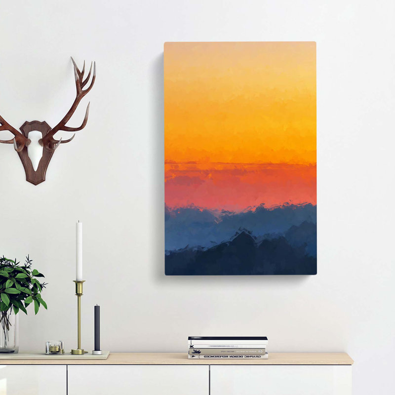 Mountain Layers Abstract Art - Wrapped Canvas, 91cm H x 60cm W x 3cm D