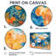 Carte du monde orange et bleue - décoration murale carte du monde-1152989986-1152990044