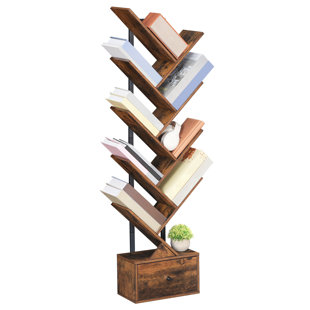 9-Tier Bookcase Tree Bookshelf with Drawer