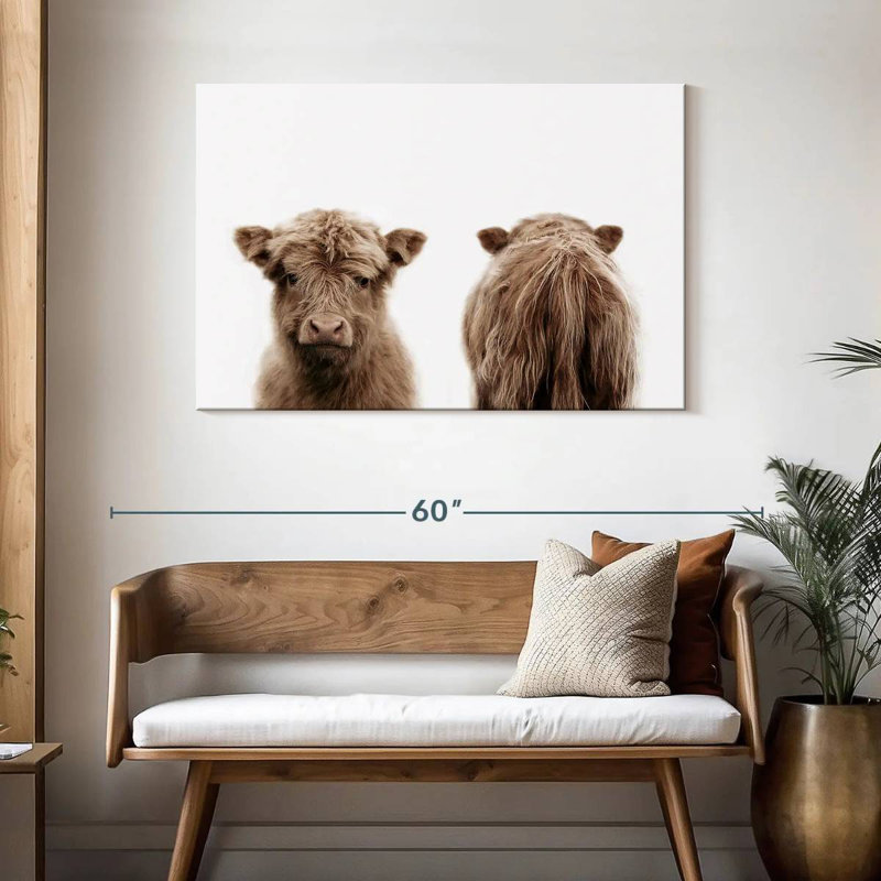 Portrait de vache Brampt Highland, H 30 po x l 45 po