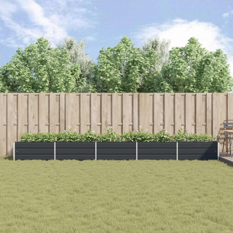 Planter Galvanised Steel, 45cm H x 480cm W x 100cm D, Anthracite