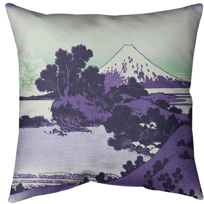 Katsushika Hokusai Leather/Suede Reversible Throw Pillow