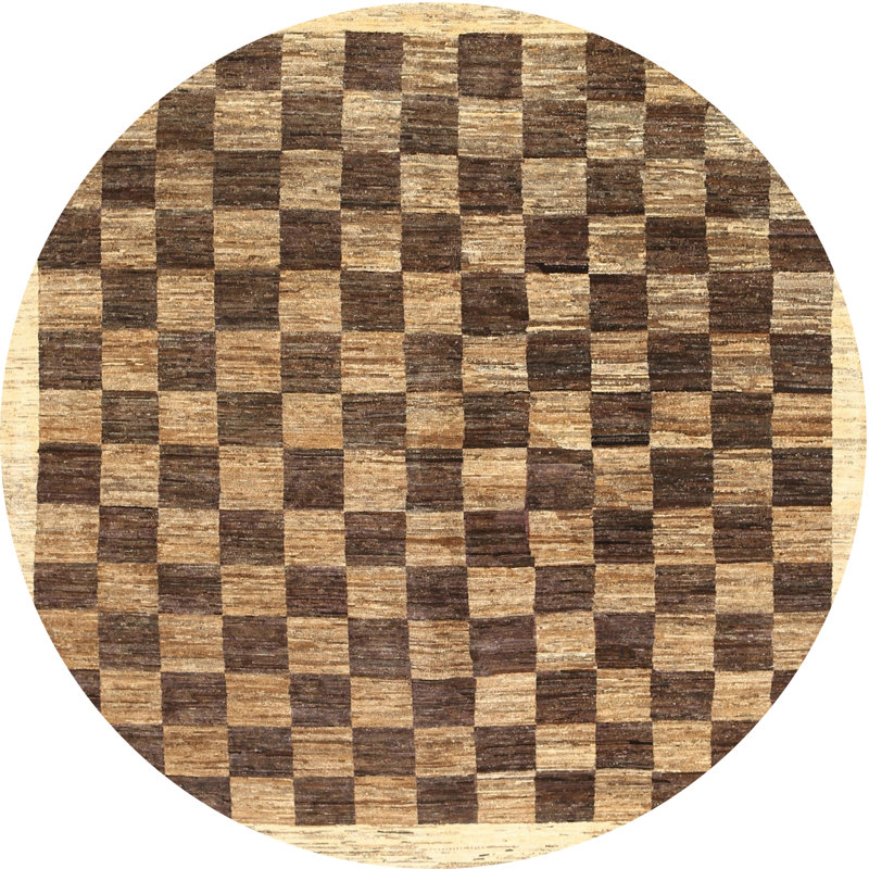 Tapis gris/brun zone contemporaine, Rond 4 pi