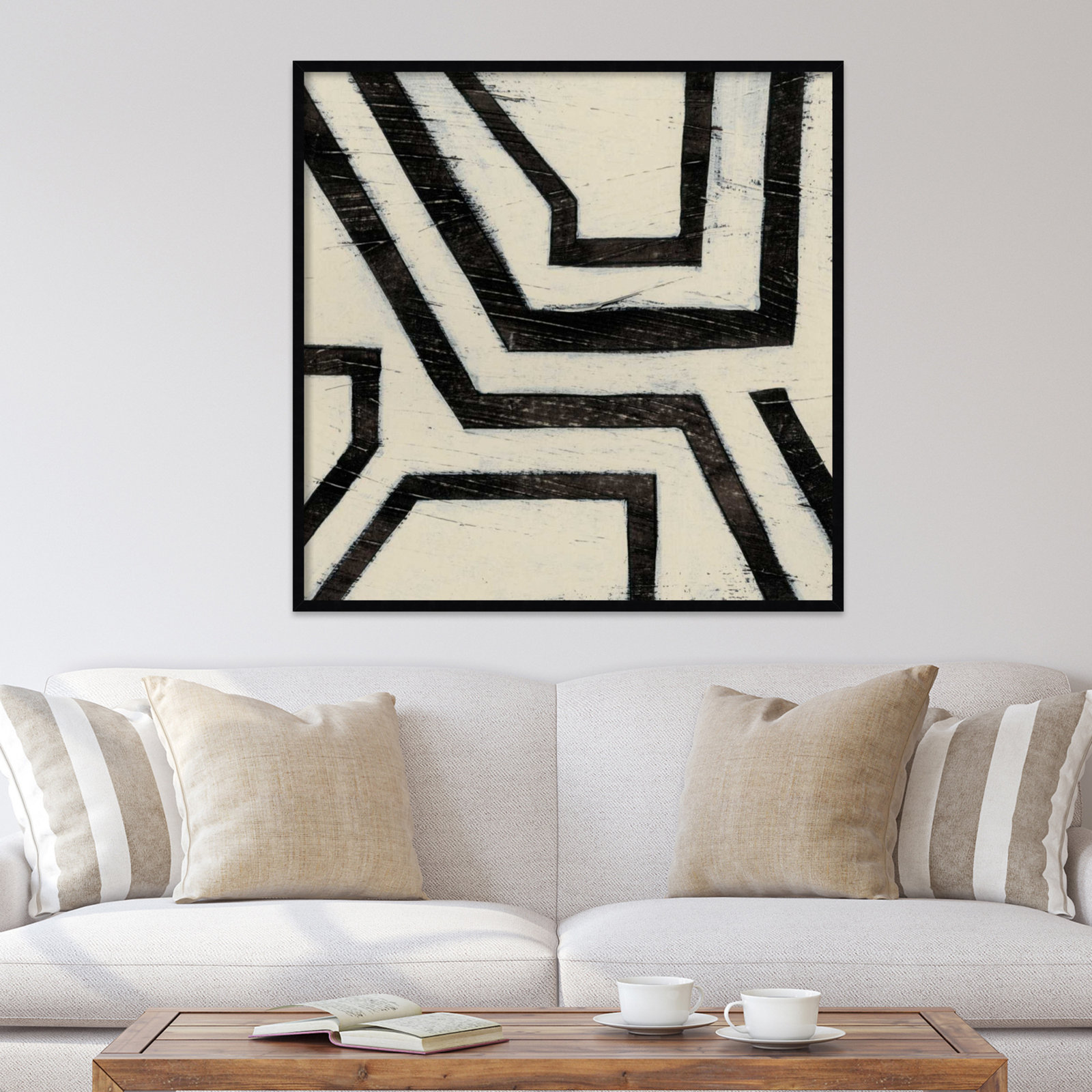 Tulare "Hieroglyph III" Print, Black Framed, 41" H x 41" W