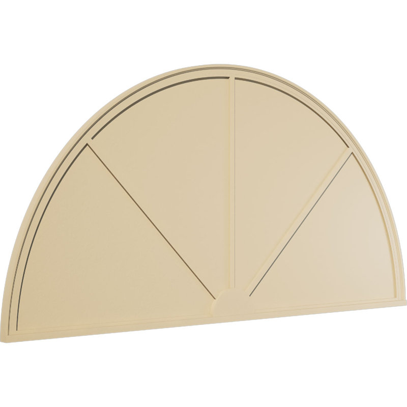 Demi-rond signature fronton en uréthane, brun clair apprêté, 86 po x 43 po x 2 po, Aucune, 3 rayons