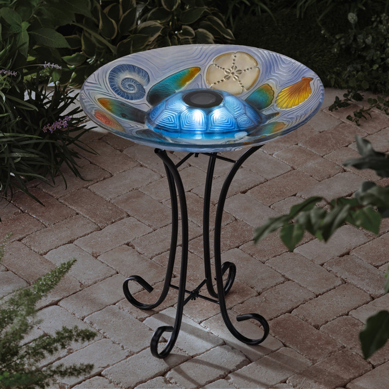 Solar Sea Turtle Bird Bath