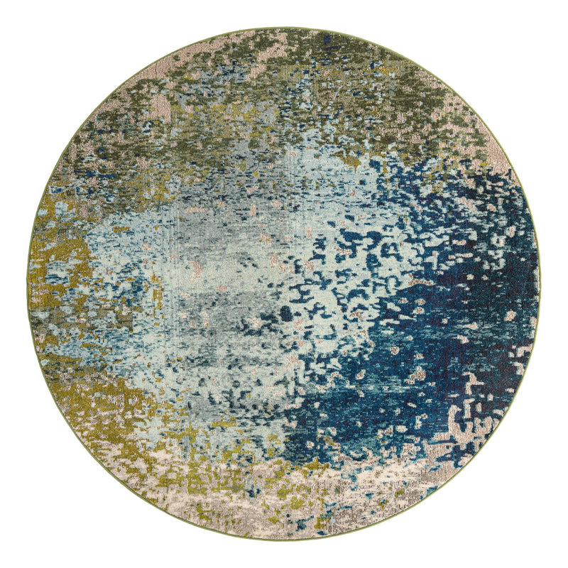Rizer Washable Abstract Indoor Rug, Round 7'11"