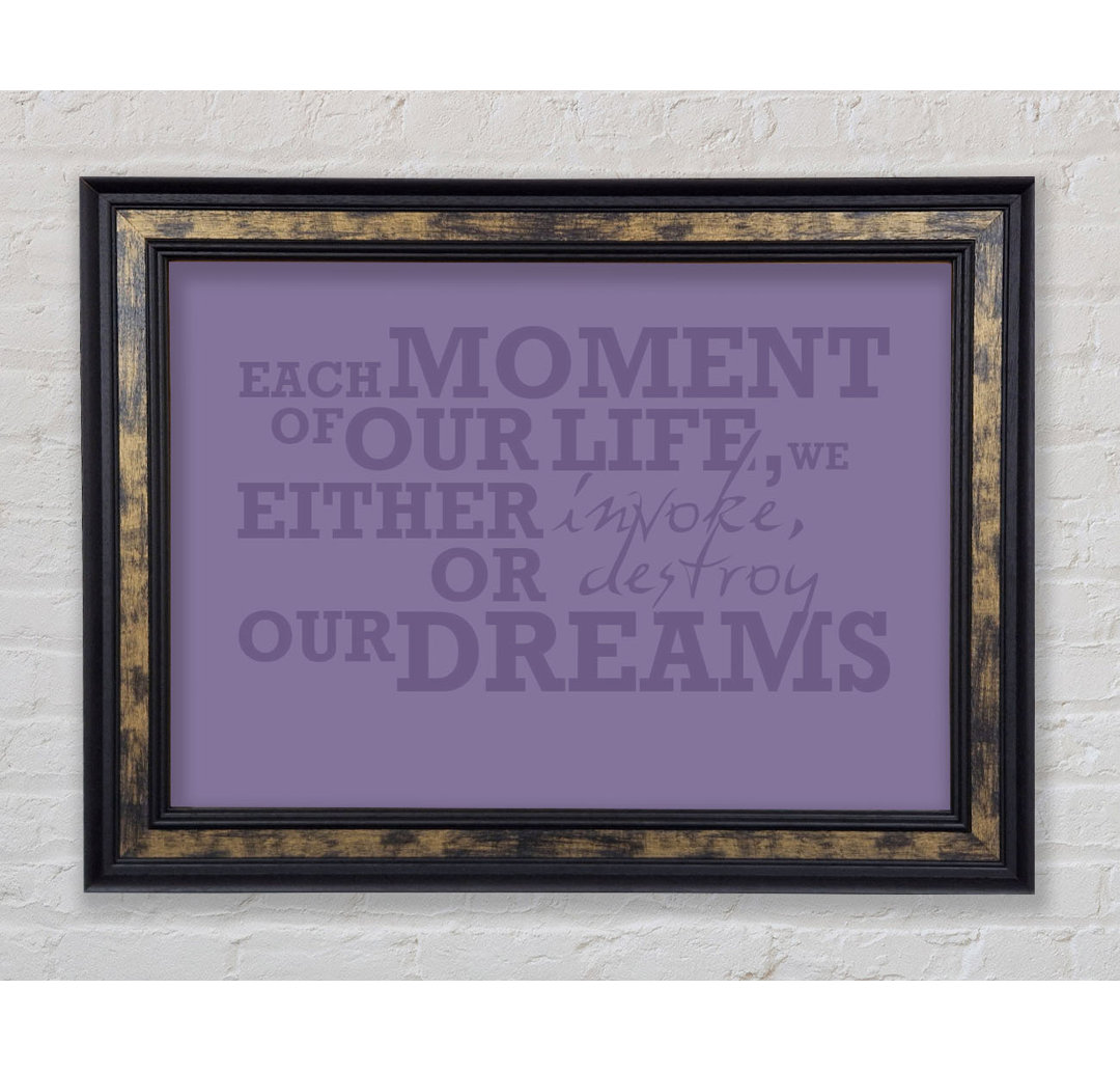 Every Moment Of Our Life Lilac - Einzelner Bilderrahmen Kunstdrucke