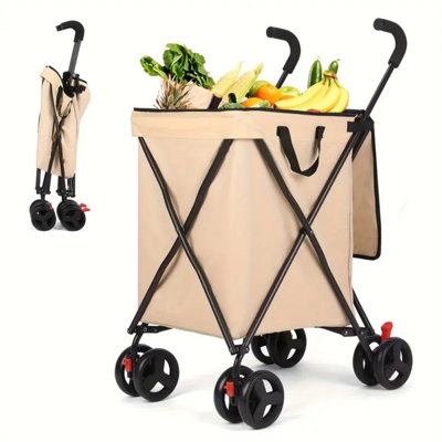 Multi-Functional Portable Folding Storage Cart, Outdoor Leisure Camping Shopping Handling Home Storage Original Patent, 60 Pounds Capacity, Minimalism