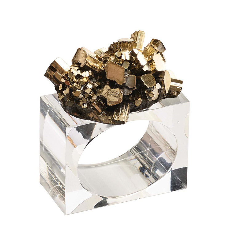 Geode Napkin Ring, Gold