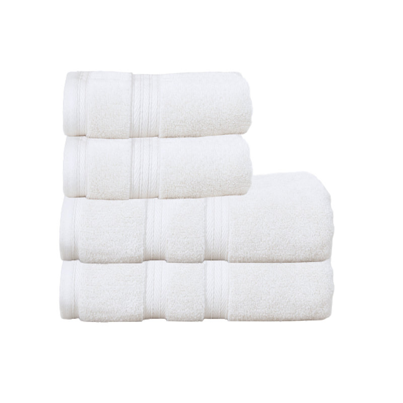 Elegance Essentials 550GSM 100% Cotton Zero Twist Bath Towel Set (2 Bath Towel, 2 Hand Towel), White