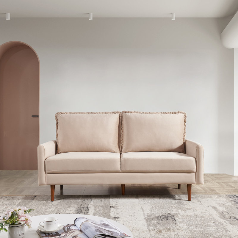 Causeuse rembourrée Hurdland, 100 % polyester beige