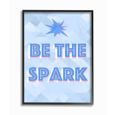 « be the spark blue blue typographie », art mural