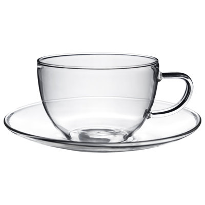 Glass Cappuccino Cup and Saucer