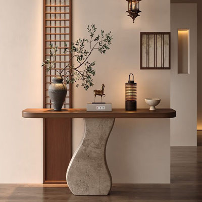 Modern minimalist style solid wood console table