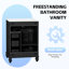Meuble-lavabo autoportant 24 po avec lavabo en céramique, 3 tiroirs et armoire de rangement 24 po-809214570-809214575