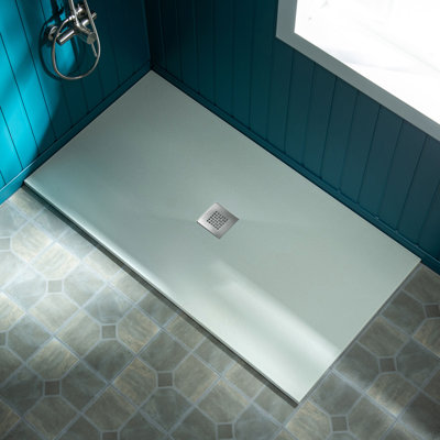 Lyon 47.75-in L x 36-in W Zero-Threshold End-Drain Shower Base with Center Drain Placement, Matching Decorative Drain Plate and Tile Flange, Wheel Chair Access, Low Profile