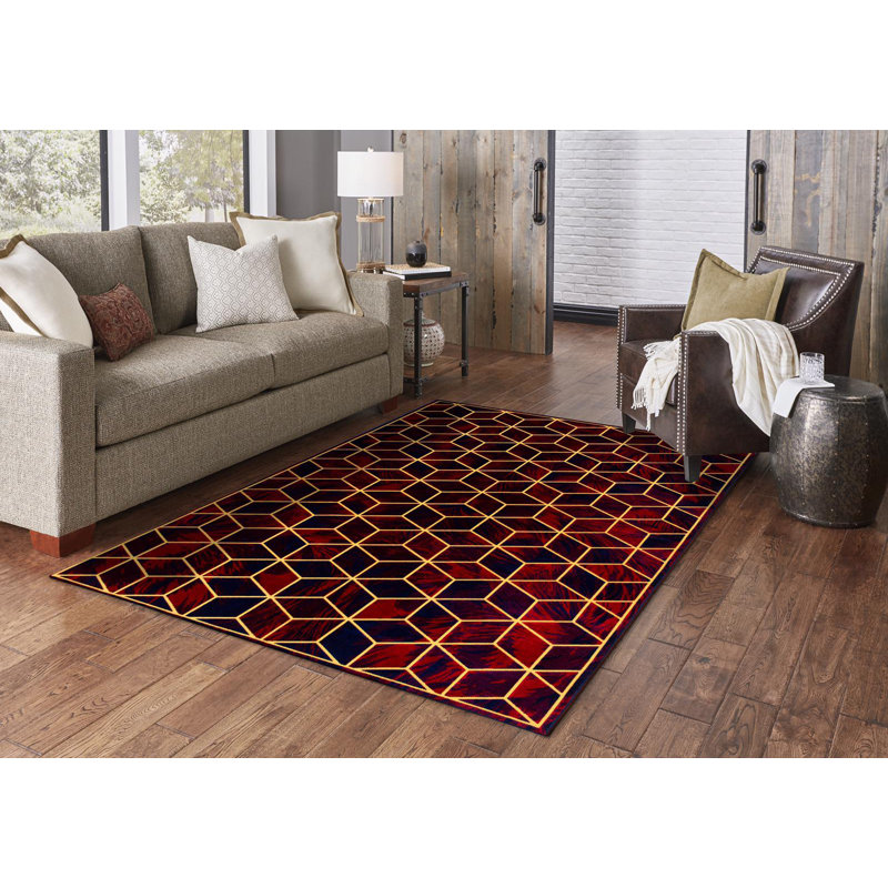 Deserie Geometric Area Rug, Rectangle 65 x 110cm