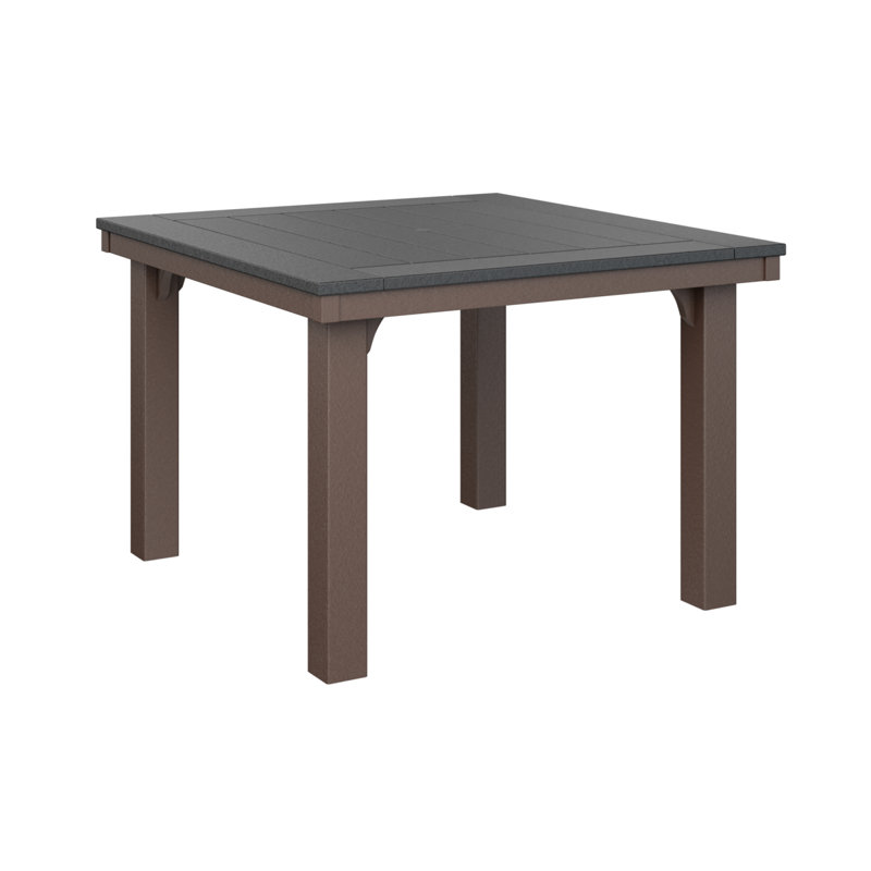 Homestead Outdoor Square Dining Table, Chocolate Brown, Navy Blue