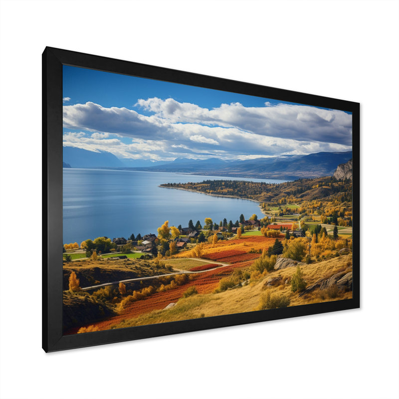 " Canada Okanagan Serenity II ", 24" H x 32" W x 1" D, Black Picture Framed