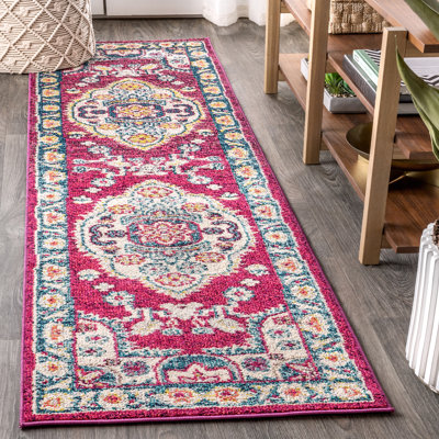 Tapis rose / ivoire Lathan Bohemian FLAIR Boho